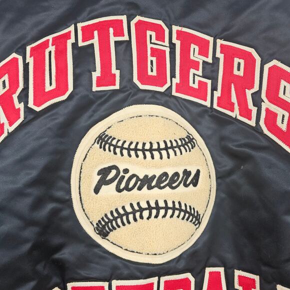Vintage Champion RUTGERS Pioneers Softball Varsity Coat jacket Women's S 3400 - Picture 3 of 12